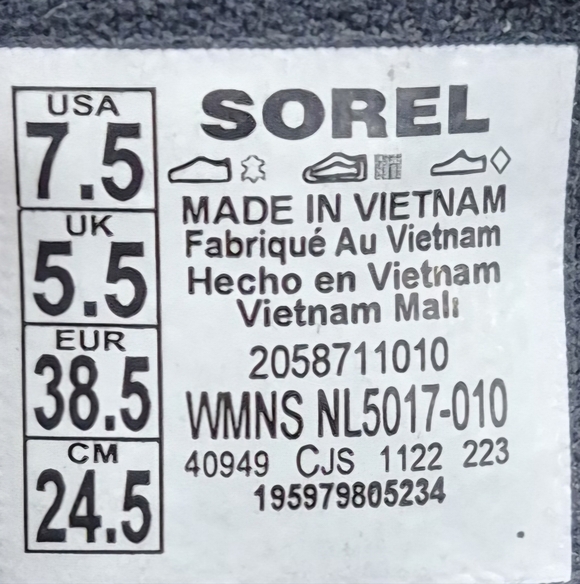 Sorel Caribou X waterproof platform sneaker shoes women's 7.5 black leather - Picture 10 of 13